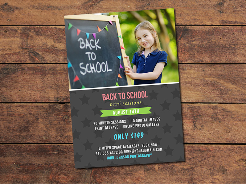 Back to School Mini Session Card Template