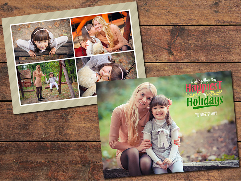 Collage Christmas Card Template