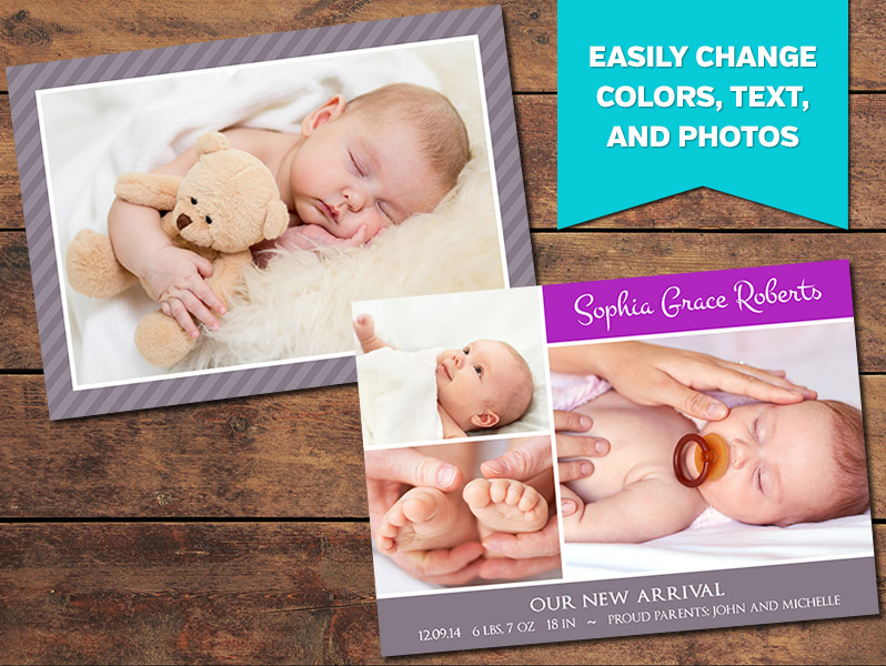 Loved Birth Announcement Card Template