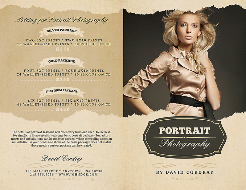 Portrait Photography Services Brochure Template