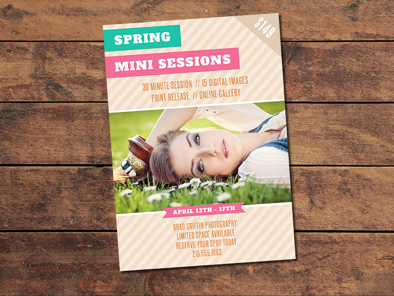 Spring Mini Session Card Template