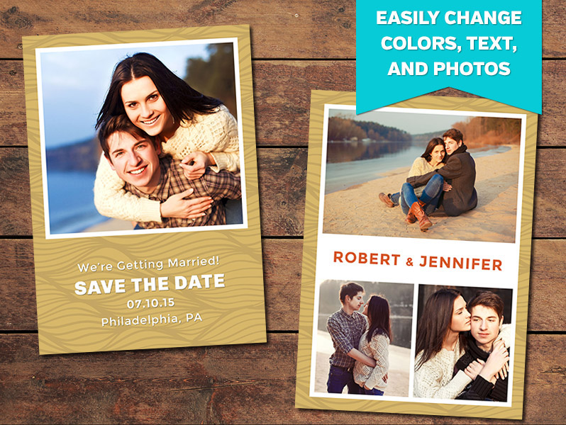 Wavy Save the Date Card Template