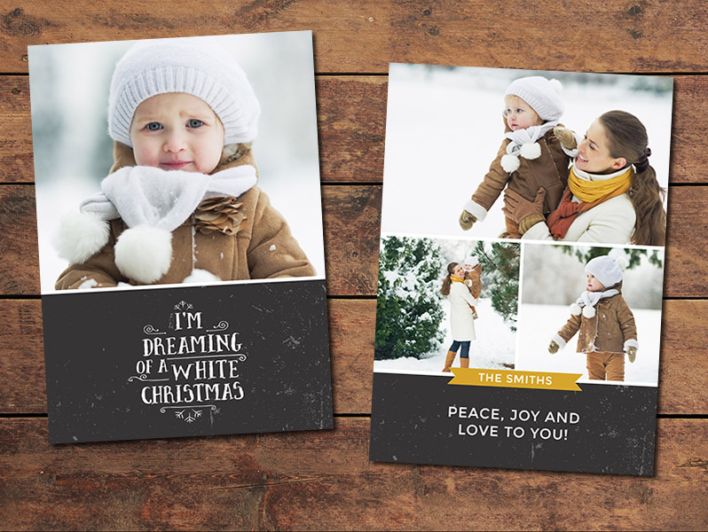 White Christmas Card Template